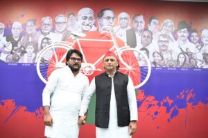सपा अध्यक्ष अखिलेश यादव से गजेंद्र यादव की आधा घंटा हुई खास मुलाकात, सहसवान के विकास पर बना रोडमैप